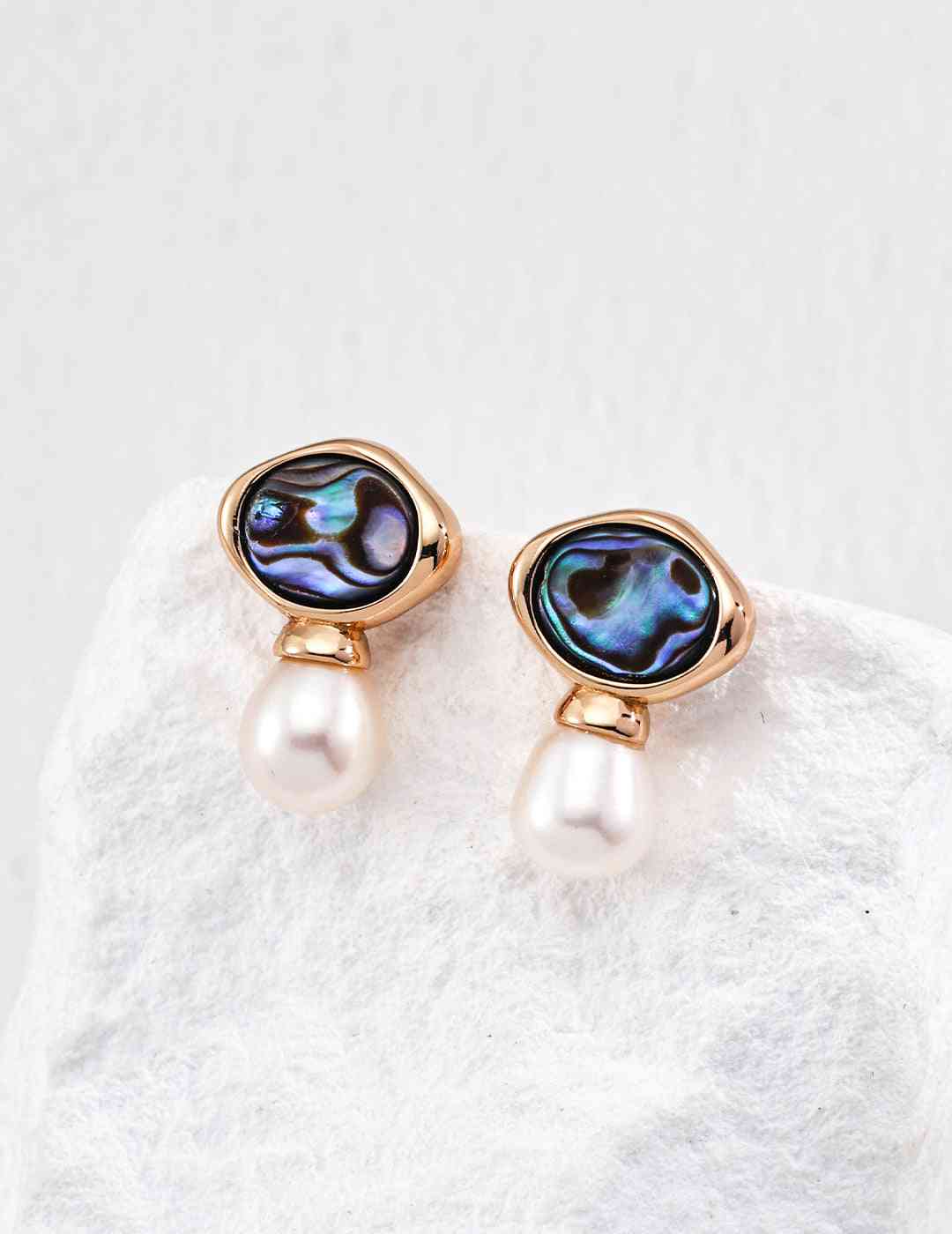 Mermaid's Mirror_Abalone Shell and Pearl Earrings